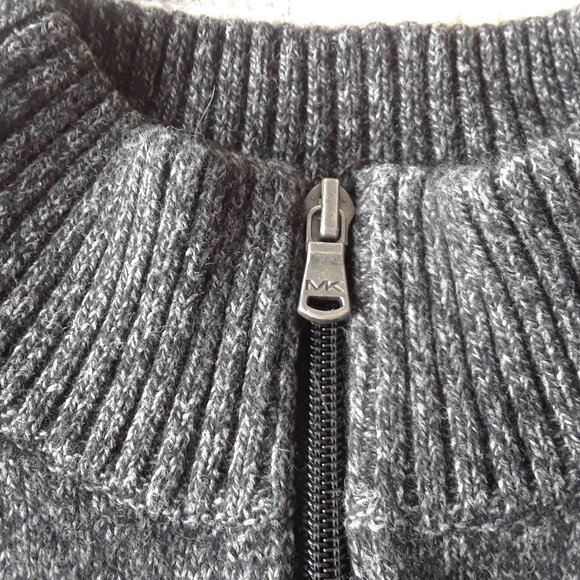 Michael Kors Wool & Cotton Zip Sweater - Picture 8 of 10
